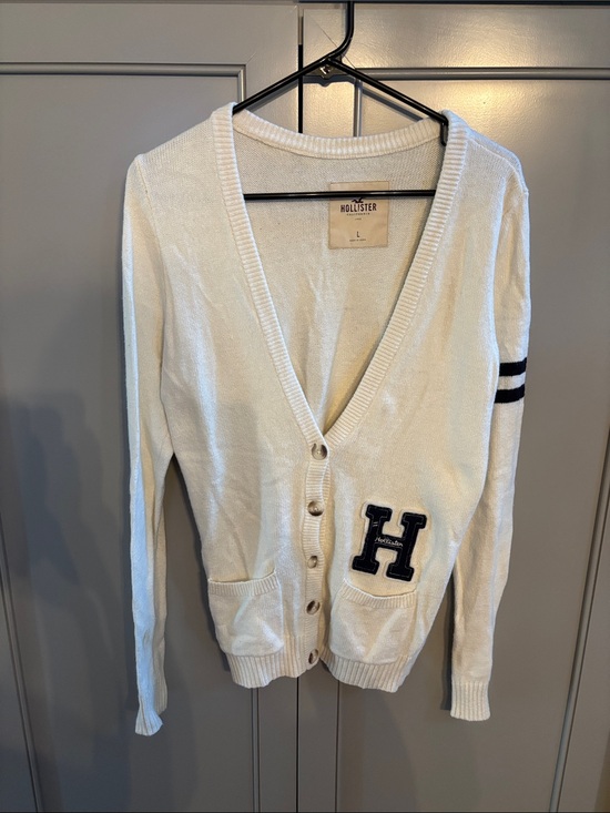 Hollister Sweaters - Hollister L IvoryY2K Preppy Varsity cardigan . Vintage